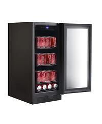 Whynter Built-in Black Glass 80-can capacity 3.4 cu ft. Beverage Refrigerator