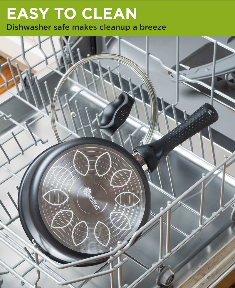 Ecolution Aluminum 2 Quart Evolve Non-Stick Saucepan with Glass Lid
