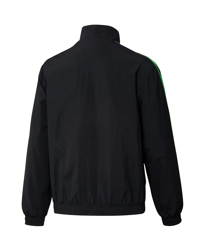 Men's adidas Black and Green Austin Fc 2023 On-Field Anthem Full-Zip Reversible Team Jacket