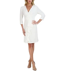 julia jordan Women's Pleated Ruffled-Front Sheath Dress