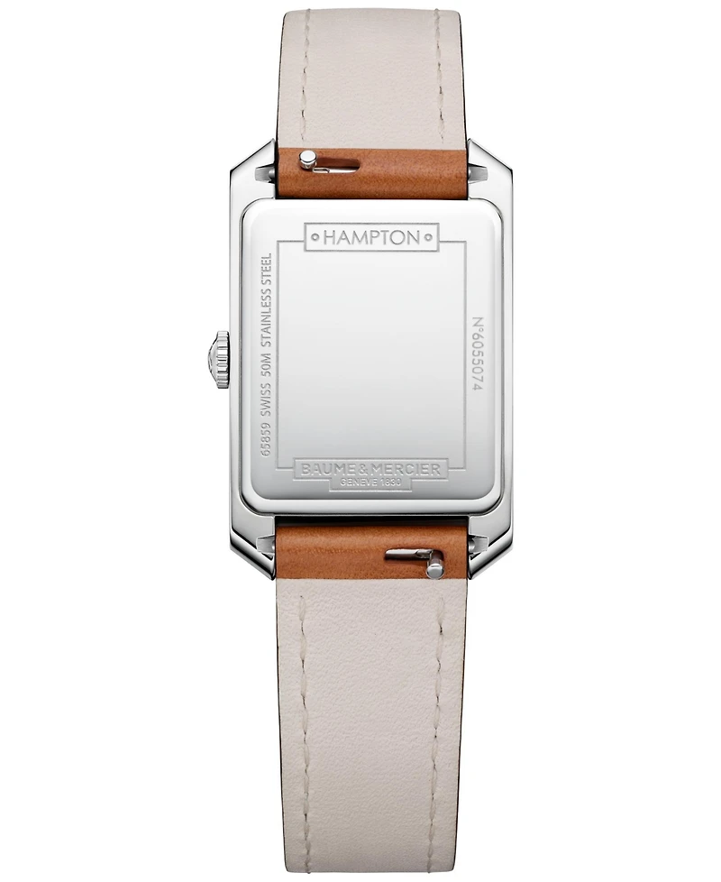 Baume & Mercier Women's Swiss Hampton Brown Leather Strap Watch 22x35mm