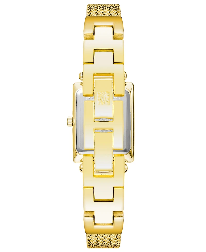 Anne Klein Women's Three Hand Quartz Gold-tone Stainless Steel Band Watch, 21.5mm