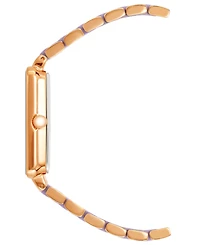 Anne Klein Women's Three Hand Quartz Rose Gold-tone Alloy and Lavender Ceramic Link Bracelet Watch, 32mm