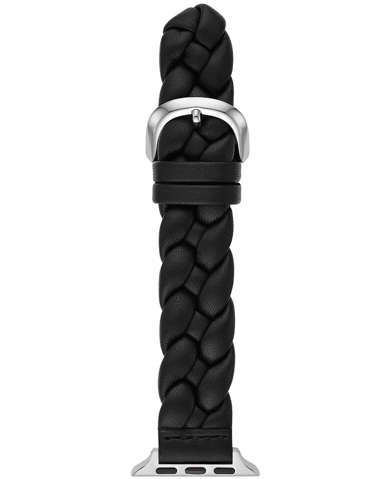 kate spade new york Women's Black Leather Band for Apple Watch, 38, 40, 41mm and 42, 44, 45, 49mm