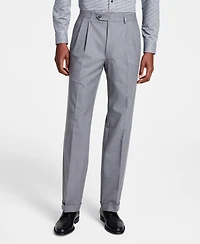 Michael Kors Men's Pleated Solid Classic Fit Pants