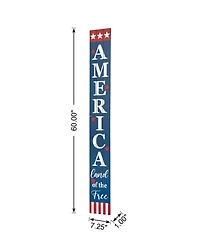 Glitzhome 60" H Wooden Patriotic, Americana Porch Sign