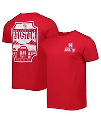 Men's Red Houston Cougars Logo Campus Icon T-shirt