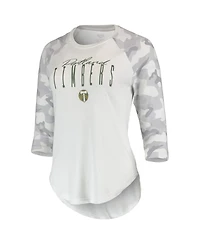 Women's Concepts Sport White, Gray Portland Timbers Composite 3/4-Sleeve Raglan Top
