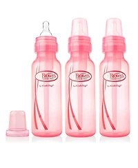 Dr. Browns Baby Natural Flow Anti-Colic Baby Bottles, Pink and Lavender, 8oz, 6 Pack
