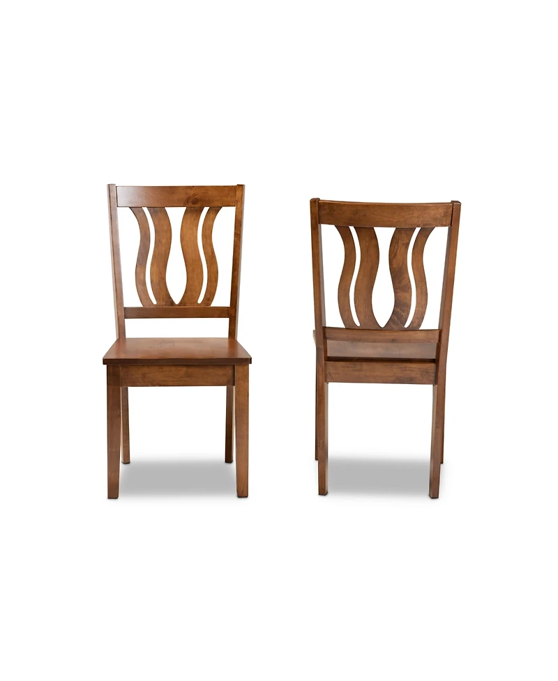 Baxton Studio Fenton Modern and Contemporary Transitional 2-Piece Finished Wood Dining Chair Set