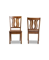 Baxton Studio Fenton Modern and Contemporary Transitional 2-Piece Finished Wood Dining Chair Set