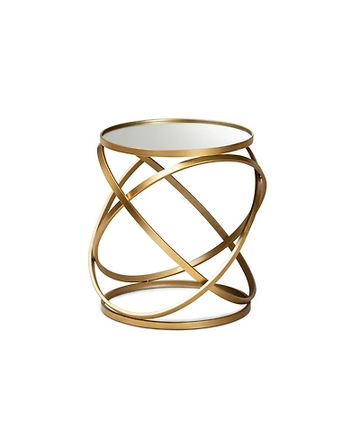 Baxton Studio Desma Glam and Luxe 20.3" Finished Metal and Mirrored Glass End Table