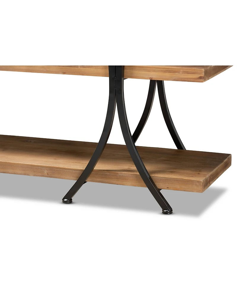 Baxton Studio Terrell Modern 59.8" Rustic and Industrial Finished Wood and Finished Metal Console Table