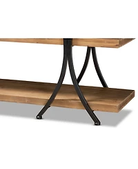 Baxton Studio Terrell Modern 59.8" Rustic and Industrial Finished Wood and Finished Metal Console Table