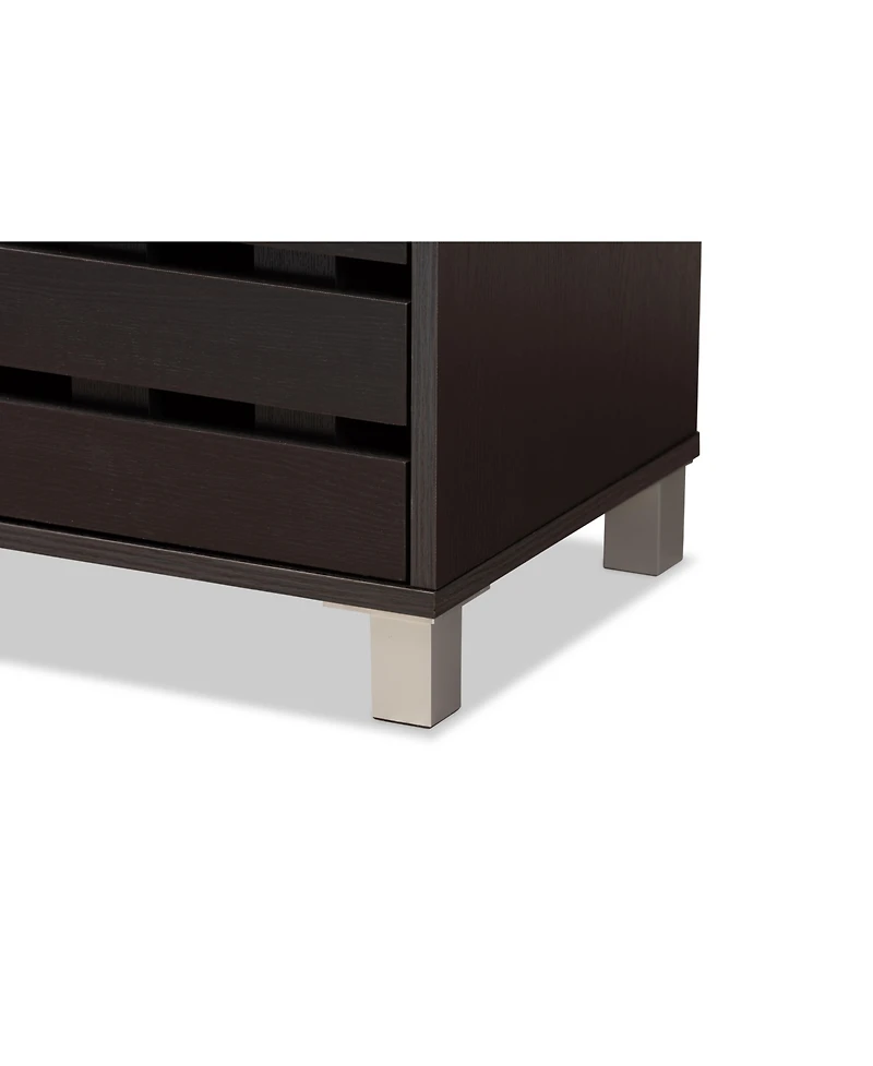 Baxton Studio Ernest Modern and Contemporary 38.4" Finished Wood 2-Door Shoe Storage Cabinet