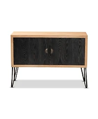 Baxton Studio Denali Modern and Contemporary 41.7" Two-Tone and Finished Wood and Metal Storage Cabinet
