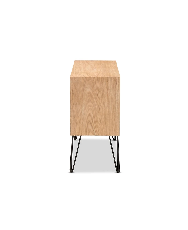 Baxton Studio Denali Modern and Contemporary 41.7" Two-Tone and Finished Wood and Metal Storage Cabinet