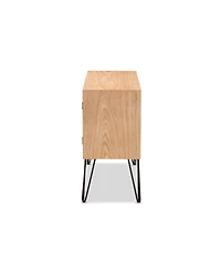 Baxton Studio Denali Modern and Contemporary 41.7" Two-Tone and Finished Wood and Metal Storage Cabinet