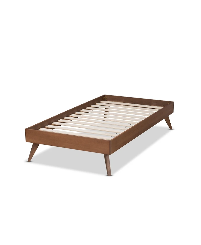 Baxton Studio Lissette Mid-Century Modern Twin Size Finished Wood Platform Bed Frame