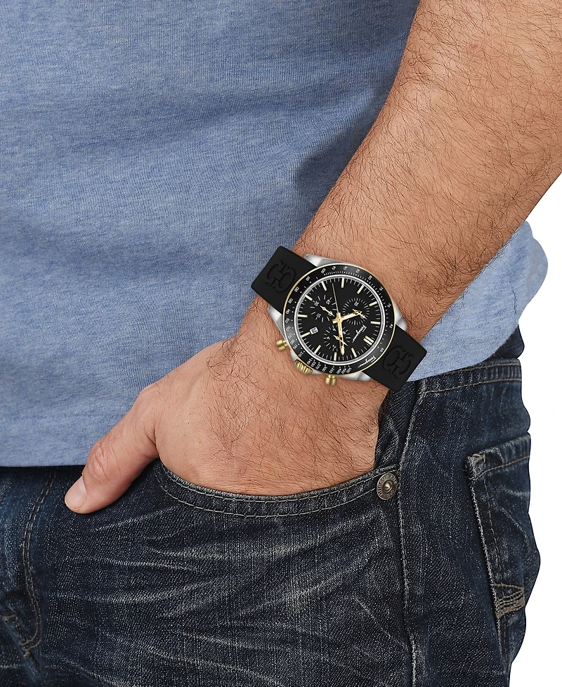 Salvatore Ferragamo Men's Swiss Chronograph Urban Black Silicone Strap Watch 43mm