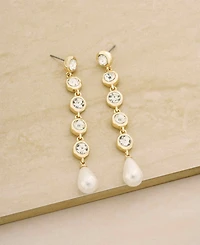 Ettika Elegantly Modern Crystal Earrings in 18K Gold Plating