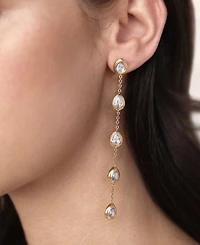 Ettika Multi-Crystal Teardrop Earrings in 18K Gold Plating