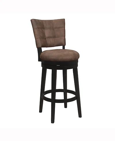 Hillsdale 45" Wood and Upholstered Kaede Furniture Bar Height Swivel Stool