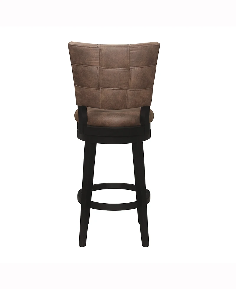 Hillsdale 45" Wood and Upholstered Kaede Furniture Bar Height Swivel Stool