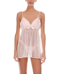 Flora by Flora Nikrooz Bellflower Babydoll Chemise 2pc Lingerie Set