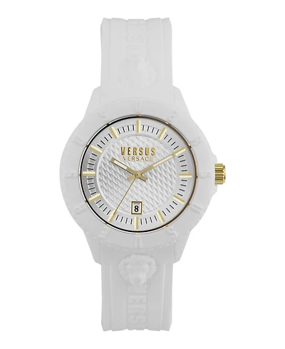 Versus Versace Men's 3 Hand Date Quartz Tokyo White Silicone Watch, 43mm