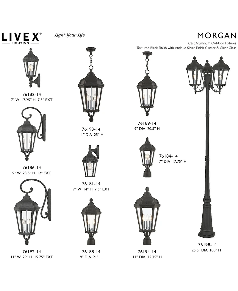 Livex Morgan 2 Light Outdoor Post Top Lantern