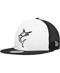 Men's New Era White, Black Miami Marlins 2023 On-Field Batting Practice 59FIFTY Fitted Hat