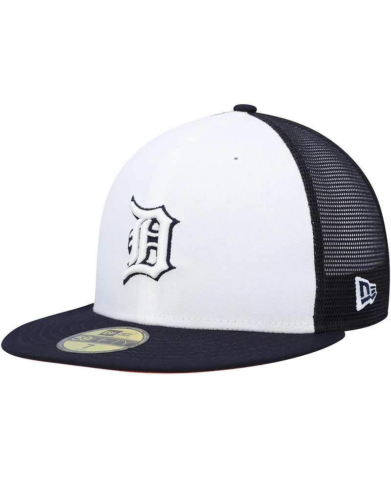 Men's New Era White, Navy Detroit Tigers 2023 On-Field Batting Practice 59FIFTY Fitted Hat