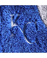 Newborn and Infant Boys Girls Royal Gray Kansas City Royals Game Nap Teddy Fleece Bunting Full-Zip Sleeper