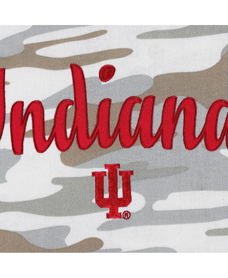 Women's Pressbox Camo Indiana Hoosiers San Pablo Pullover Hoodie