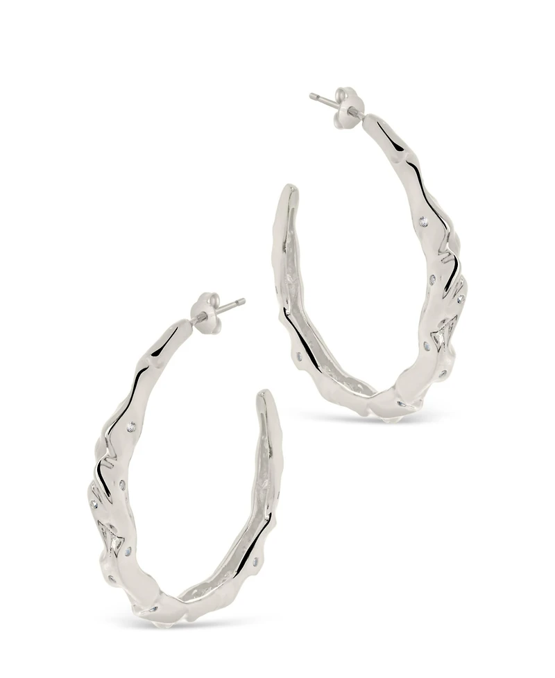 Sterling Forever Damaris Hoops