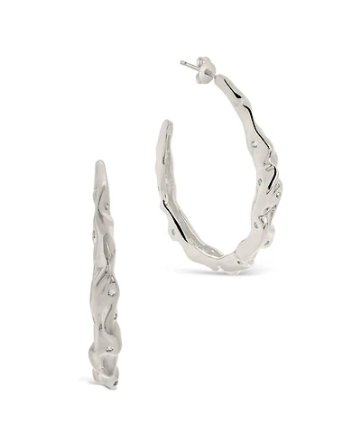 Sterling Forever Damaris Hoops