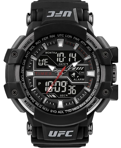 Timex Ufc Men's Quartz Tactic Resin Black Watch, 53mm