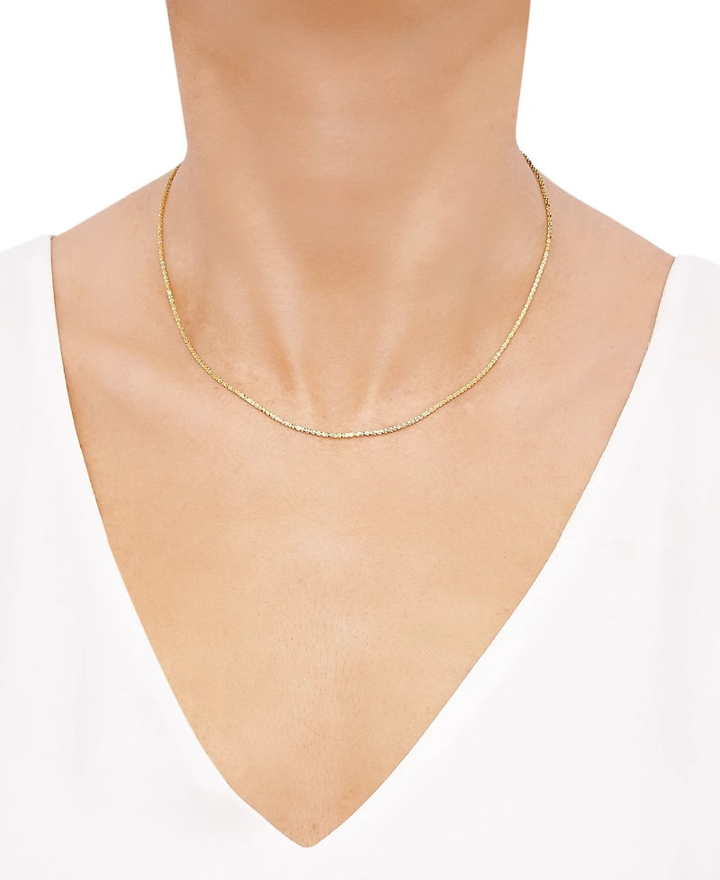 Italian Gold Crisscross Link 18" Chain Necklace in 14k Gold