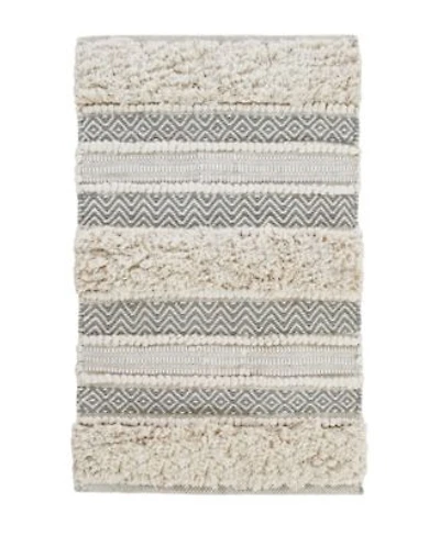 Inkivy Asher Woven Texture Stripe Bath Rug