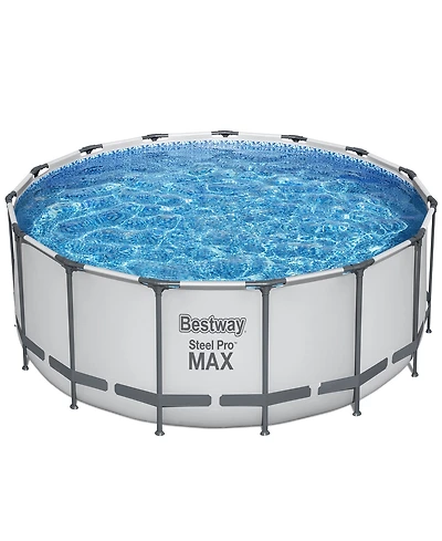 Steel Pro Bestway Max 15' x 48" Above Ground Pool Set 4231 Gallon, Outdoor Family Pool, Corrosion Puncture Resistant, Filter, Pump, Ladder Cover