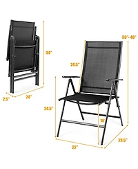 Costway Set of 2 Patio Folding Chair Recliner Adjustable