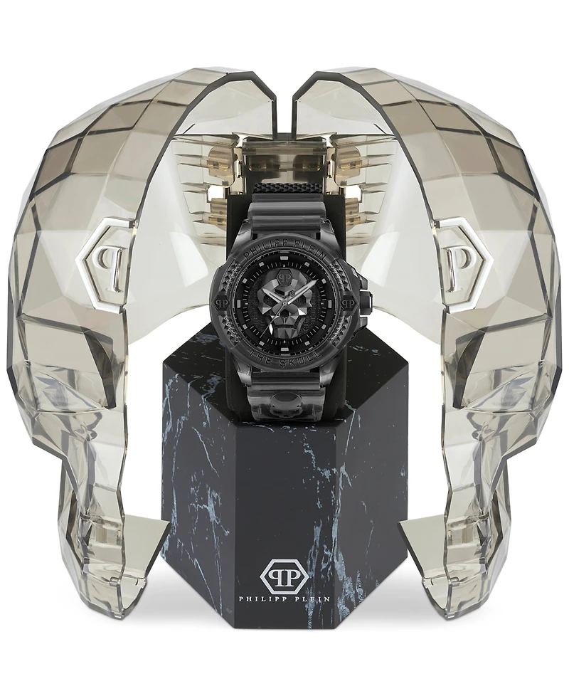 Philipp Plein Men's The $kull Gray Transparent Silicone Strap Watch 45mm
