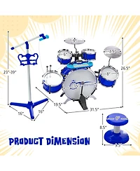 Jazz Drum Set for Toddler Kids Educational Toy w/Keyboard Cymbal