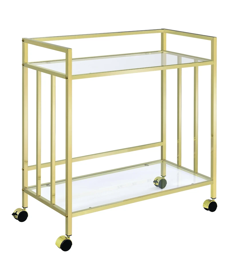 Coaster Home Furnishings Cara 34.5" 2-Tier Rectangular Glass Serving Cart