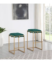 Coaster Home Furnishings Nadia 2-Piece Square Metal Padded Seat Bar Stool Set