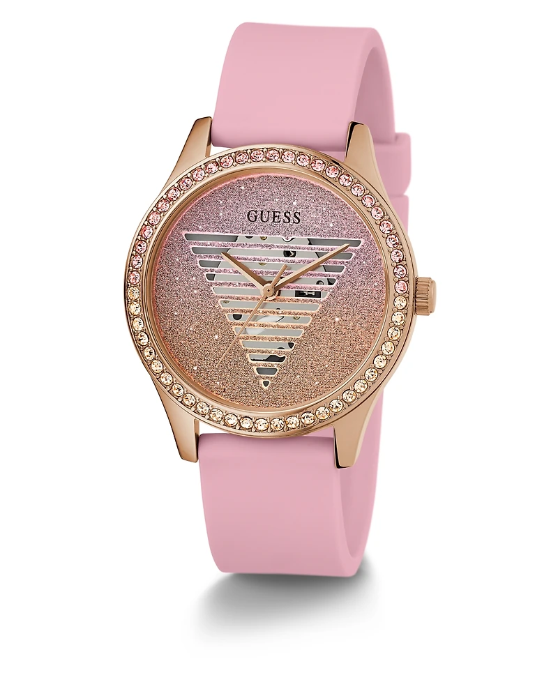 Guess Women's Analog Pink Silicone Watch 38mm