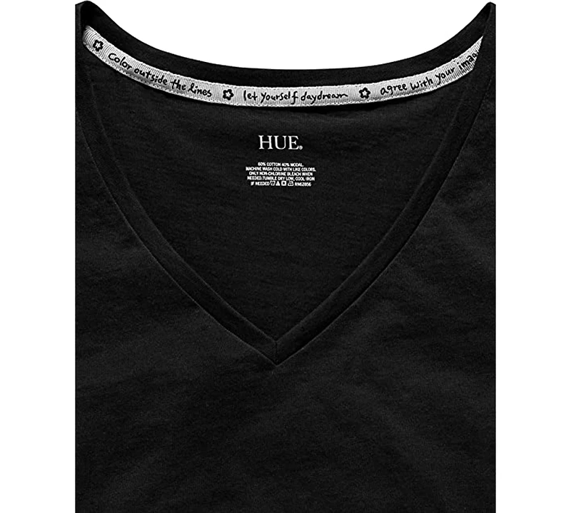 Hue Women' Sleepwell Solid / V-Neck T-Shirt with Temperature Regulating Technology