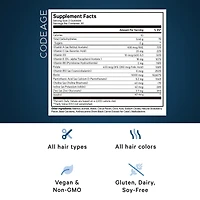 Codeage Hair Gummies, Biotin 5000 mcg, Sugar Free Growth Gummy Vitamins A, C, B6, B12, D3, Zinc, Inositol Supplement, Women & Men, Pantothenic Folic A