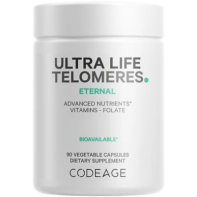 Codeage Ultra Life Telomeres Supplement - 5 Mthf Folate Vitamin B9, Vitamin B12 Methylcobalamin, Vitamin D3, L-Theanine, Ashwagandha